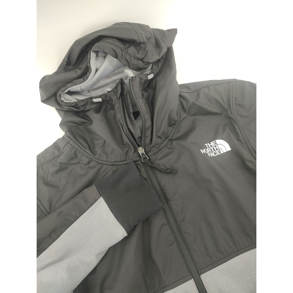 The North Face Hoodie Men S Black Grey Excellent Full Zip Colorblock Activewear